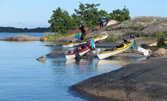 Anlanden mit den Seekajaks